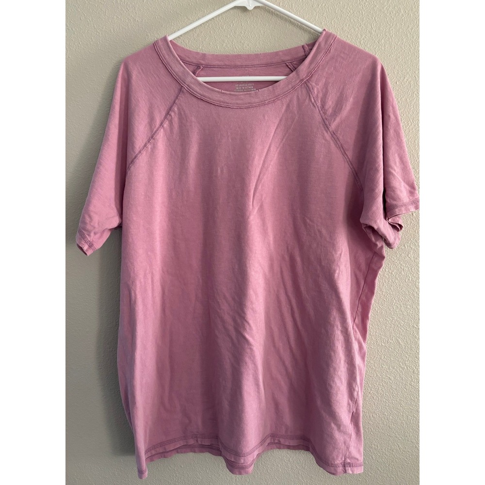 Aerie Shirt Womens M Purple Distressed Oversized Boho Soft Lounge Sporty Casual